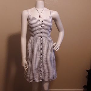 Striped button up sun summer dress
